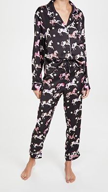 Carousel Black Long Pajama Set