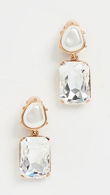 Crystal Octagon Earrings