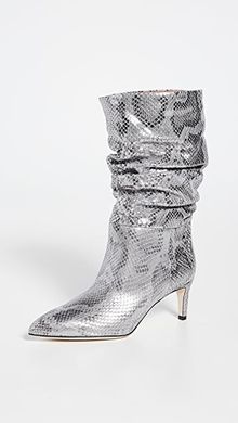 Python Lame Print Slouchy Boots